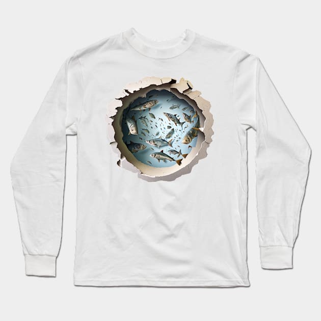 Fish in the Wall Long Sleeve T-Shirt by flings